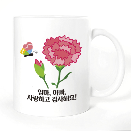 이니셜머그컵 카네이션
