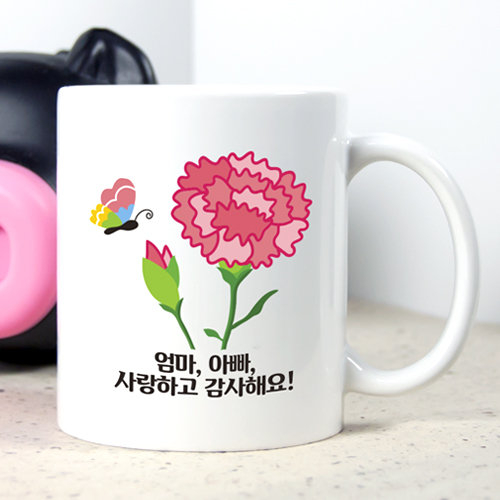 이니셜머그컵 카네이션